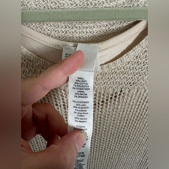 Zenergy Crochet Dress Linen Blend Sparkly size 1 Medium - Picture 7 of 9